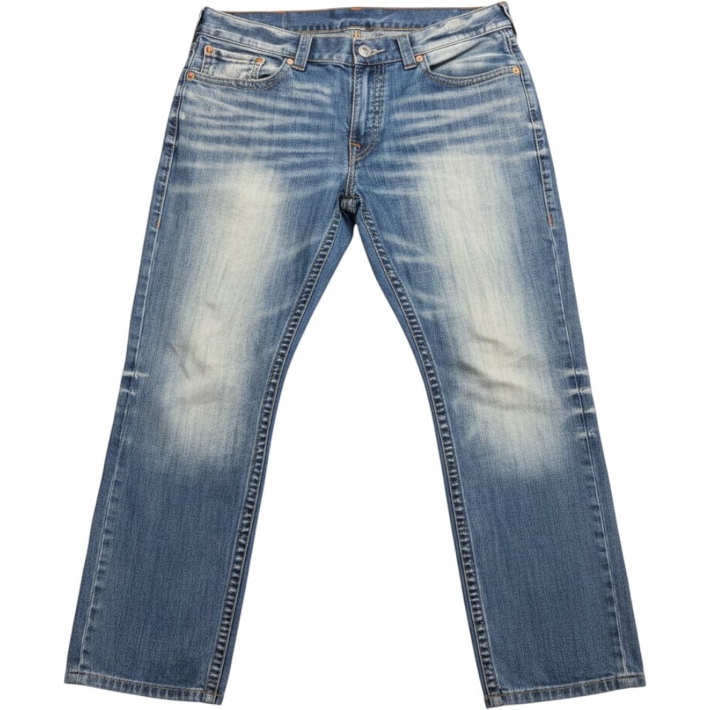 True Religion Slim Straight Leg Jeans Medium Wash Blue Denim 36